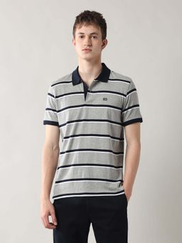 Arrow Sports - Men Blue Cotton Half Sleeves Polo T-Shirt