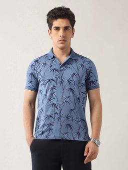 Arrow Sports - Men Blue Cotton Half Sleeves Polo T-Shirt