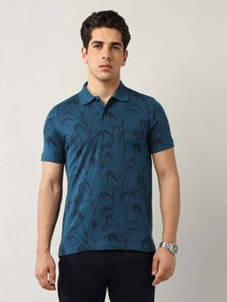 Arrow Sports - Men Blue Cotton Half Sleeves Polo T-Shirt
