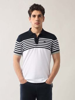 Arrow Sports - Men Blue Cotton Half Sleeves Polo T-Shirt