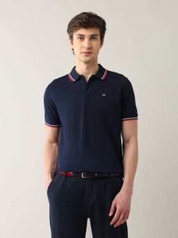 Arrow Sports - Men Blue Cotton Half Sleeves Polo T-Shirt