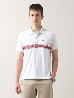 Arrow Sports - Men White Cotton Half Sleeves Polo T-Shirt