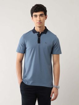 Arrow Sports - Men Blue Cotton Half Sleeves Polo T-Shirt