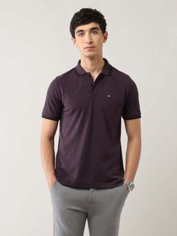 Arrow Sports - Men Purple Cotton Half Sleeves Polo T-Shirt