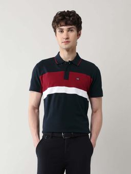 Arrow Sports - Men Blue Cotton Half Sleeves Polo T-Shirt