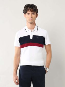 Arrow Sports - Men White Cotton Half Sleeves Polo T-Shirt