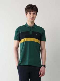 Arrow Sports - Men Green Cotton Half Sleeves Polo T-Shirt