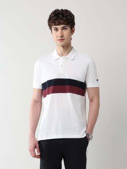 Arrow Sports - Men White Cotton Half Sleeves Polo T-Shirt