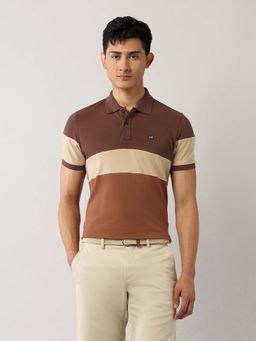 Arrow Sports - Men Brown Cotton Half Sleeves Polo T-Shirt