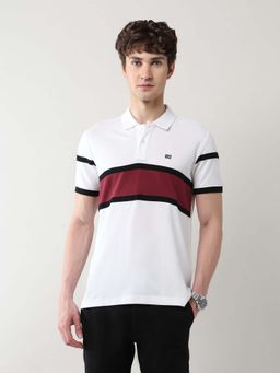 Arrow Sports - Men White Cotton Half Sleeves Polo T-Shirt