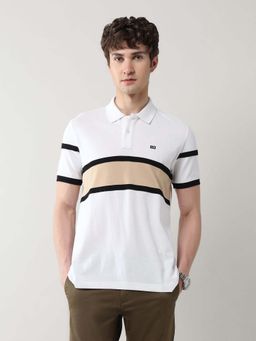 Arrow Sports - Men White Cotton Half Sleeves Polo T-Shirt