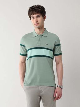 Arrow Sports - Men Green Cotton Half Sleeves Polo T-Shirt