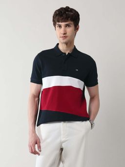 Arrow Sports - Men Blue Cotton Half Sleeves Polo T-Shirt