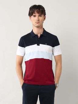 Arrow Sports - Men Blue Cotton Half Sleeves Polo T-Shirt