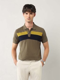 Arrow Sports - Men Green Cotton Half Sleeves Polo T-Shirt