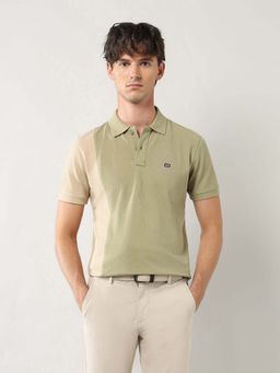 Arrow Sports - Men Green Cotton Half Sleeves Polo T-Shirt
