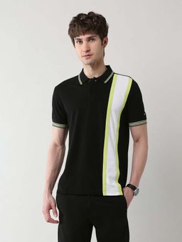 Arrow Sports - Men Black Cotton Half Sleeves Polo T-Shirt