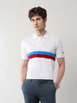 Arrow Sports - Men White Cotton Half Sleeves Polo T-Shirt