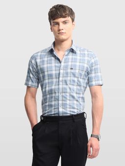 Arrow Sports - Men Blue Cotton Half Sleeves Shirt