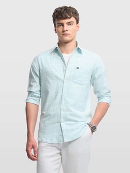 Arrow Sports - Men Green Cotton Full Sleeves Shirt