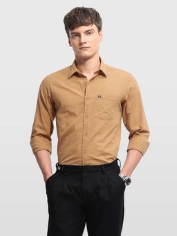Arrow Sports - Men Brown Cotton Full Sleeves Shirt