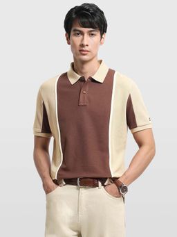 Arrow Sports - Men Brown Cotton Half Sleeves Polo T-Shirt