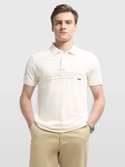 Arrow Sports - Men White Cotton Half Sleeves Polo T-Shirt