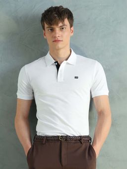 Arrow Sports - Men White Cotton Half Sleeves Polo T-Shirt