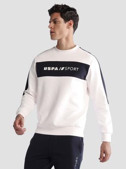 U.S. POLO ASSN. - Men White Cotton Full Sleeves Sweatshirt