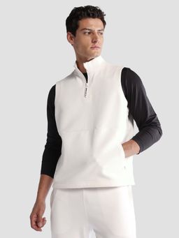 U.S. POLO ASSN. - Men White Cotton Sleeveless Sweatshirt