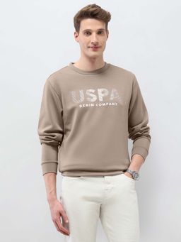 U.S. Polo Assn. Denim Co. - Men Brown Knitted Full Sleeves Sweatshirt