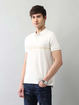 U.S. Polo Assn. Denim Co. - Men White Cotton Half Sleeves Polo T-Shirt
