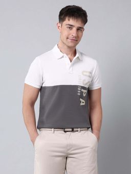 U.S. Polo Assn. Denim Co. - Men White Cotton Half Sleeves Polo T-Shirt