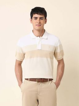 U.S. POLO ASSN. - Men White Cotton Half Sleeves Polo T-Shirt