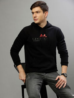 LINDBERGH - Men Solid Hooded Full Sleeves Sweatshirt