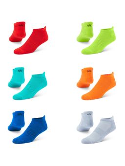 Dynamocks - Solid Multicolor Men Bamboo Ankle Length Socks - Free Size - Pack of 6 Pairs