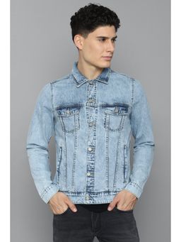 Allen Solly - Men Blue Solid Full Sleeves Casual Jacket