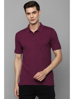 Allen Solly - Men Purple Solid Polo Neck T-Shirt