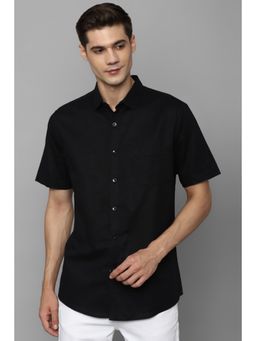 Allen Solly - Men Black Slim Fit Solid Half Sleeves Casual Shirt