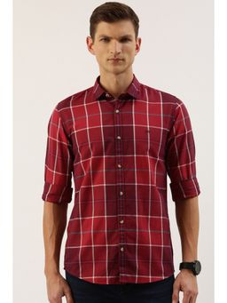 Peter England - Men Maroon Slim Fit Casual Shirt