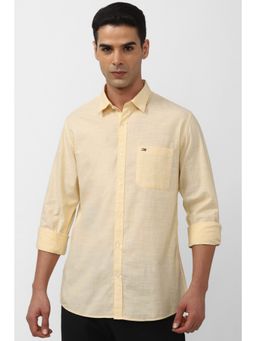 Peter England - Men Yellow Slim Fit Casual Shirt