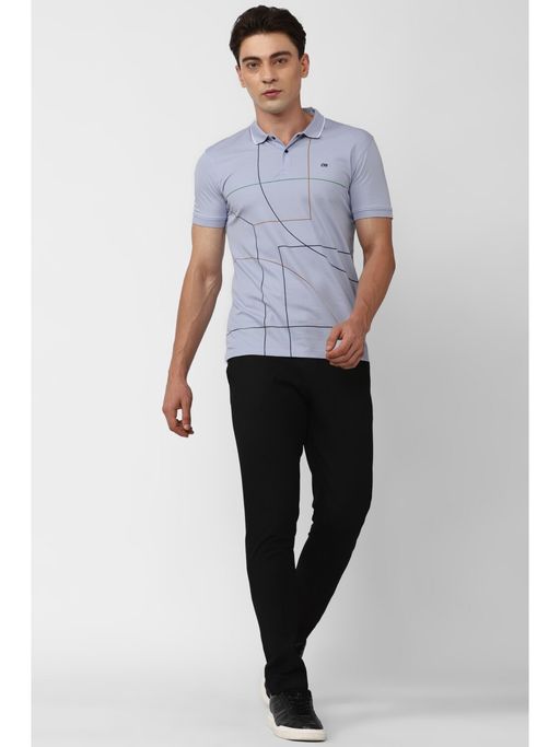 Buy Peter England Men Purple Graphic Print Polo Neck Polo T-Shirt