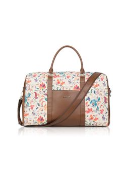 LIVRO - Women Vegan Leather Jute Floral Printed Duffle Bag