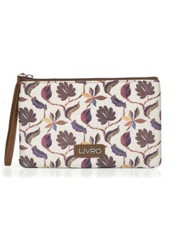LIVRO - Women Vegan Leather Jute Ethnic Printed Pouch