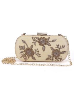 The Purple Sack - Gold Embroidered Clutch