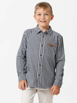 Kate & Oscar - Boys Sleeve Patched Checked Shirt