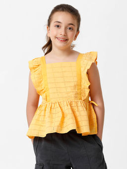Kate & Oscar - Girls Schiffli Embroidered Top