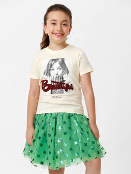 Kate & Oscar - Girls Printed Embroidered T-Shirt