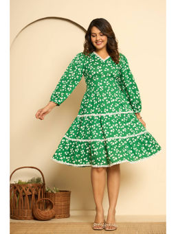 Kasya - Green Floral Printed Dress