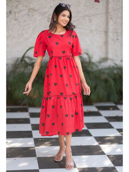 RANGREZA ETHNIC - Red Heart Dress